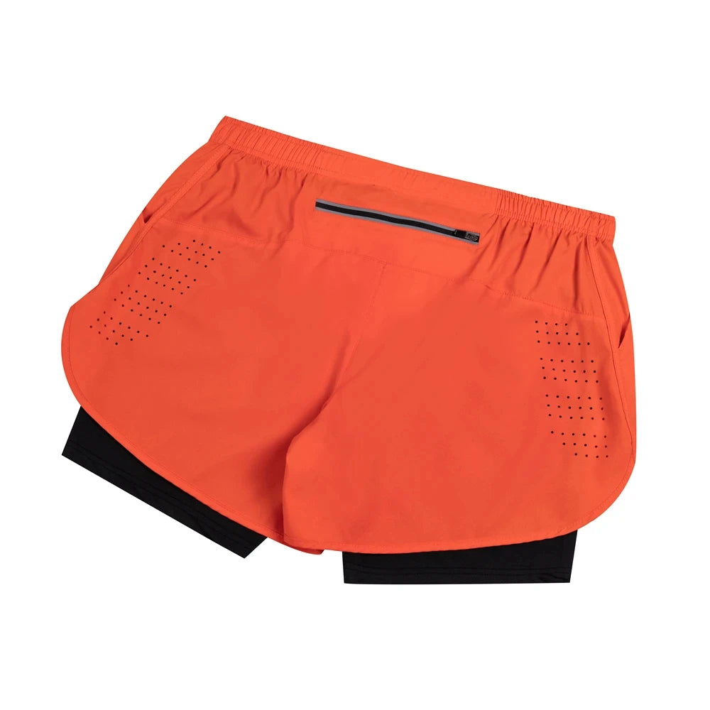 Summer Men's Reflective Running Shorts Fitness Quick Drying Double-Layer Shorts Men's Exercise Training Bodybuilding Shorts