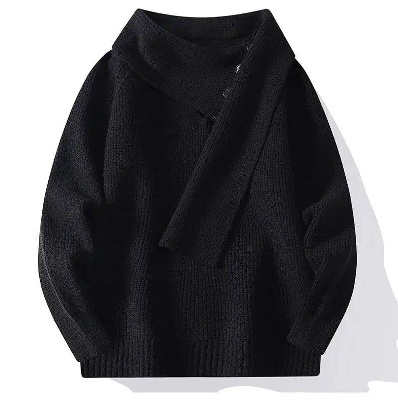 Fashion Men's Solid Color Sweaters Autumn Winter Casual Knitted Pullovers Youth High Streetwear Classic Top Sweatshirts Clothing