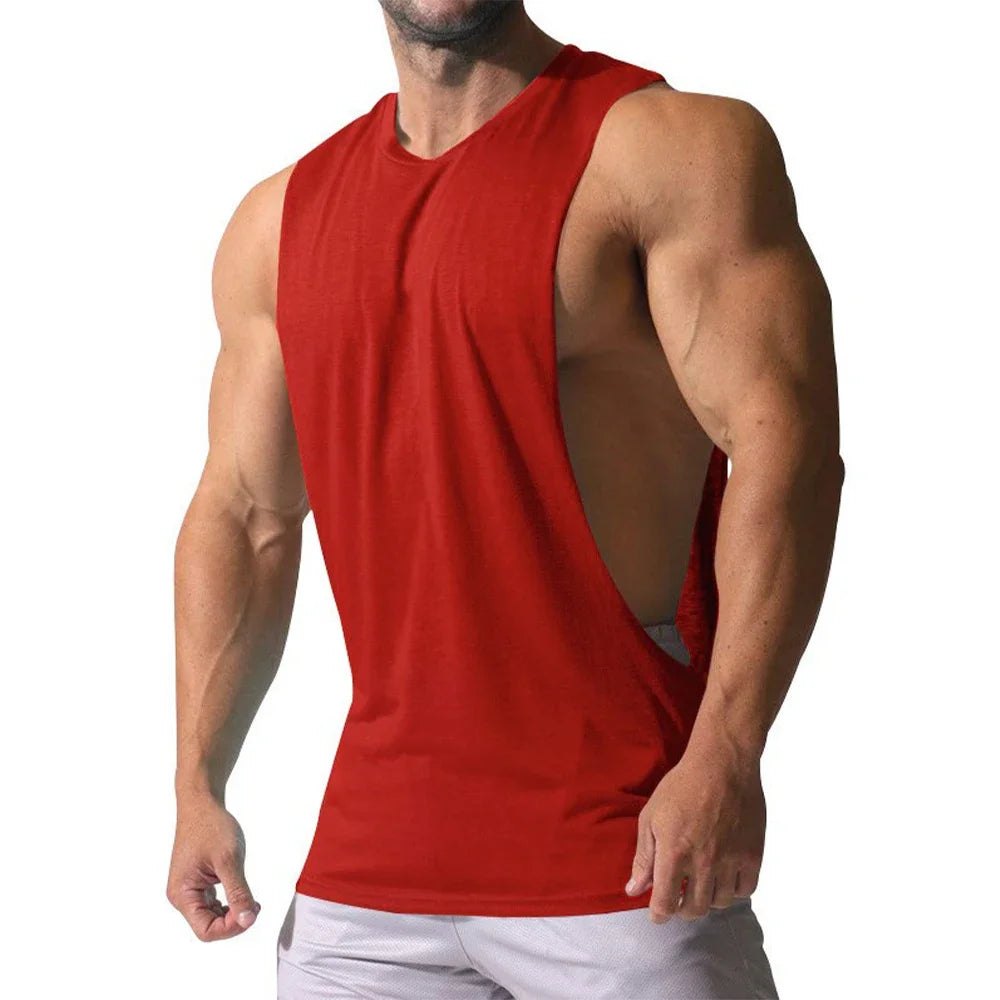 Men's Summer Fitness Tank Top Men Jogging Bodybuilding Sleeveless Shirt Breathable O-Neck Casual Male Vest Clothing