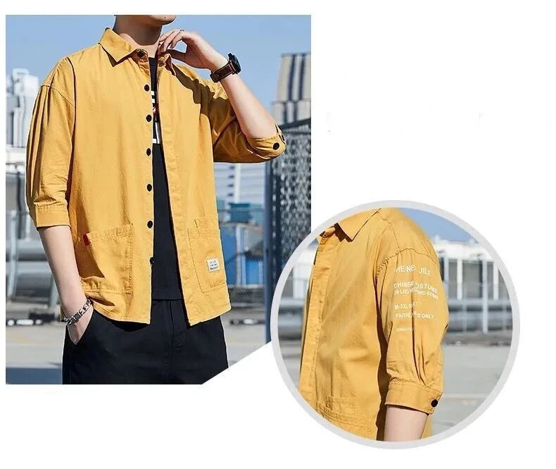 Harajuku Gothic Casual Shirt Men