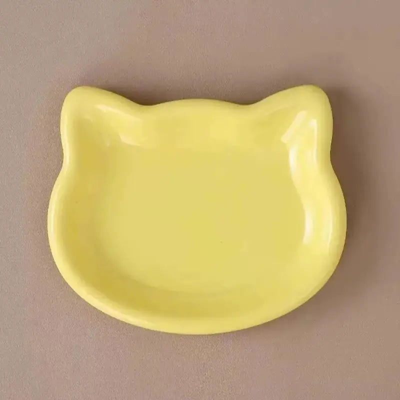 Pastel Cat Head Feeding Dish