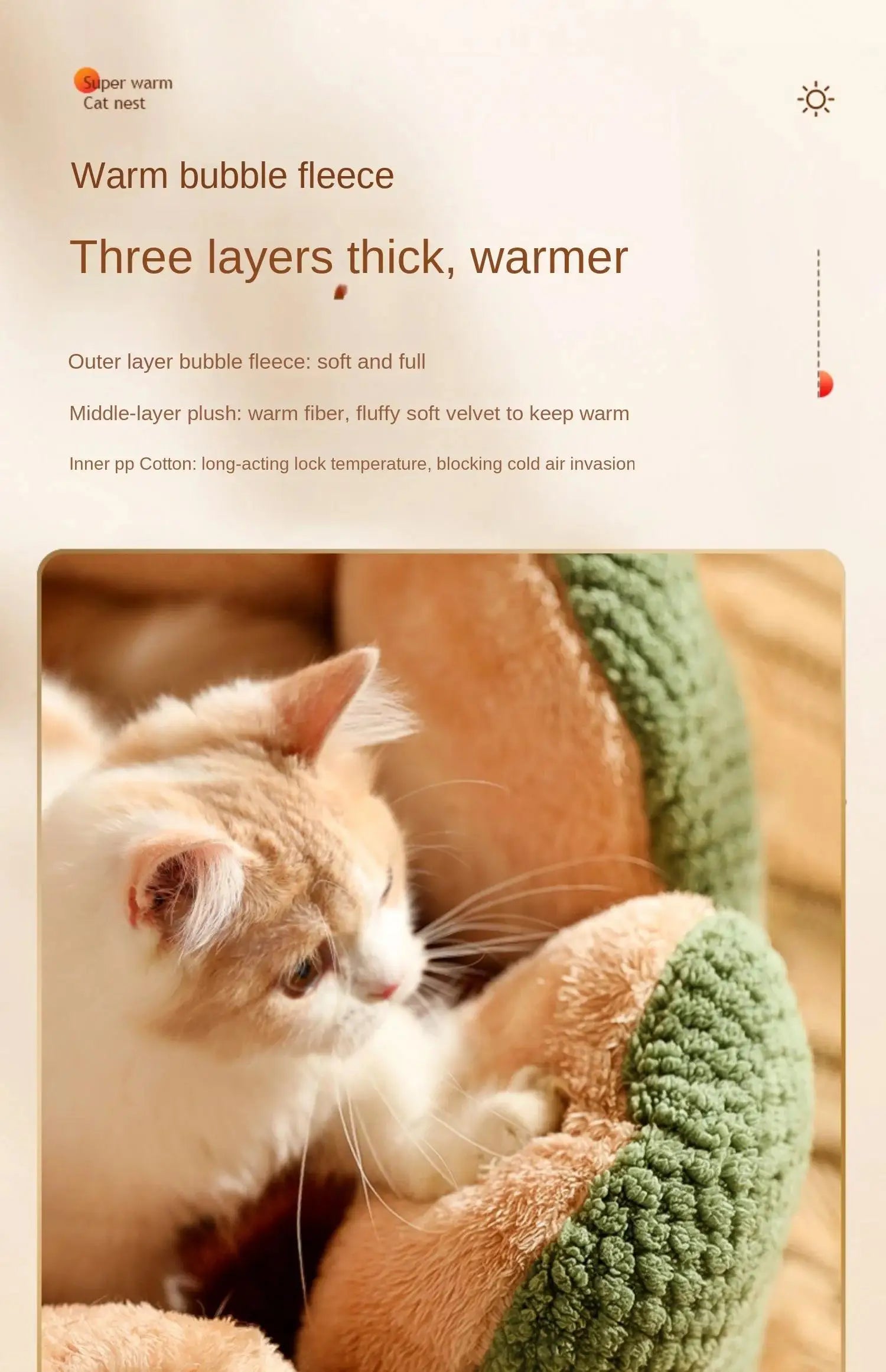 Petal Shaped Pet Bed, Plush Round Dog & Cat Cushion Mat with Knitted Texture, Ultra Soft Warm Nest for Kittens Puppies in Winter