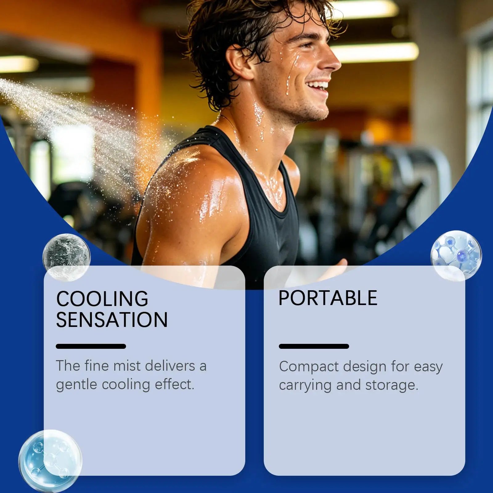 50ml Cooling Spray Body Instant Cooling Mist Long Lasting Non Sticky Heat Relief Face Skin Clothing Sports Travel Hiking