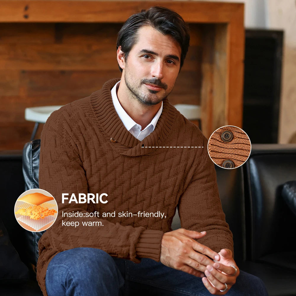 Shawl Cable Knit Pullover