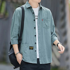 Summer Casual Solid Shirt Men