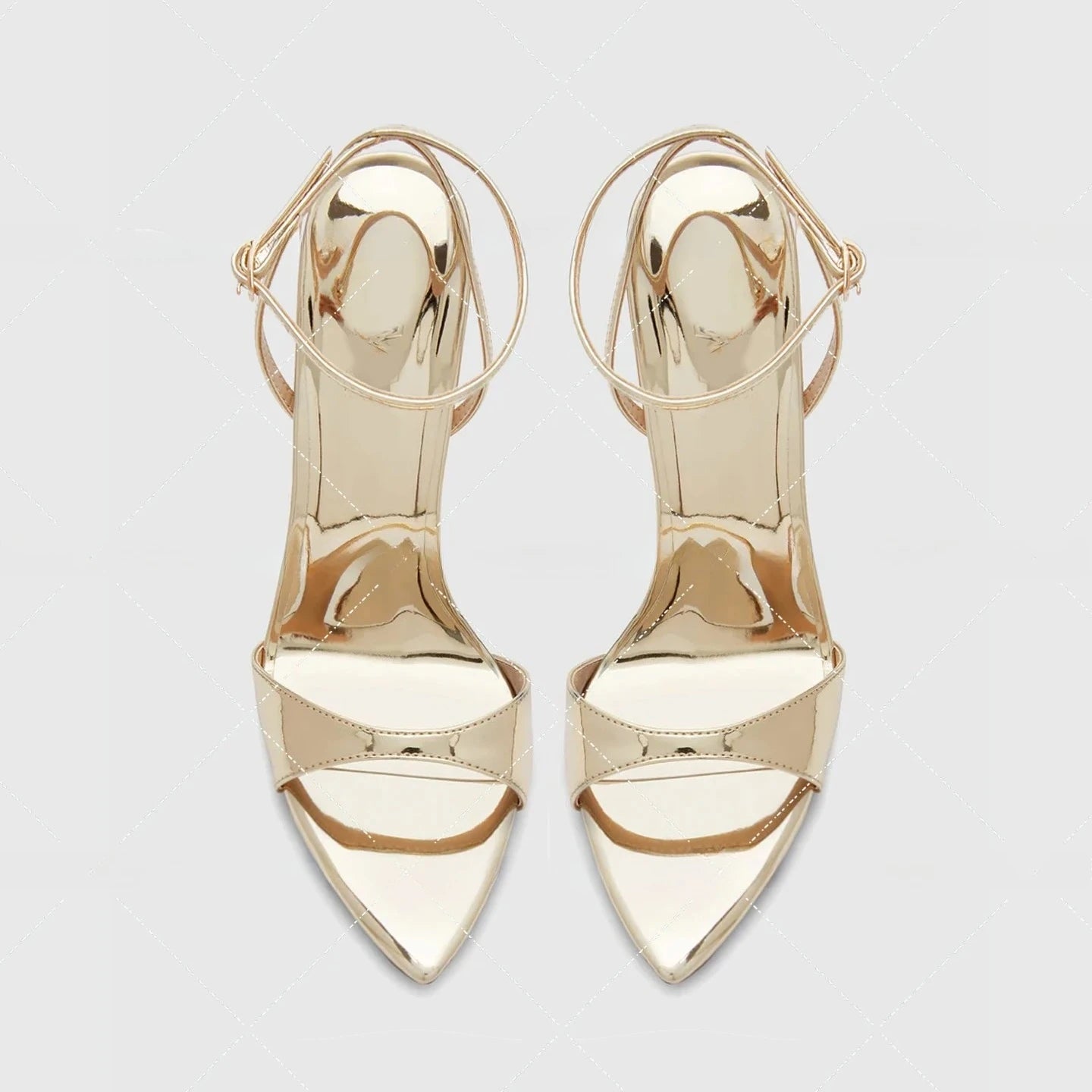Fashionable and Sexy High Heels 2025 New Pointed Toe Open Toe Straight Buckle Sandals for Women's Fashion Plus Size Shoes