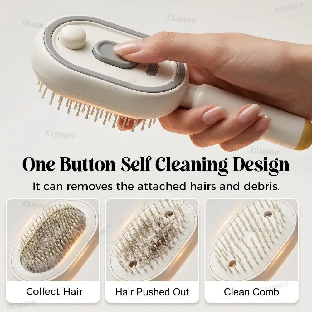 Rechargeable Hairs Massage Brush 3-in-1 Electric Spray Air Cushion Massage Comb for Frizzy Hair Scalp Care Relieve Hair Tangles