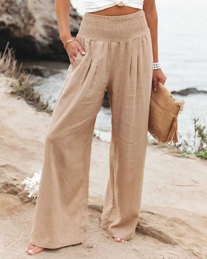 Drawstring Beach Wide Leg Pants