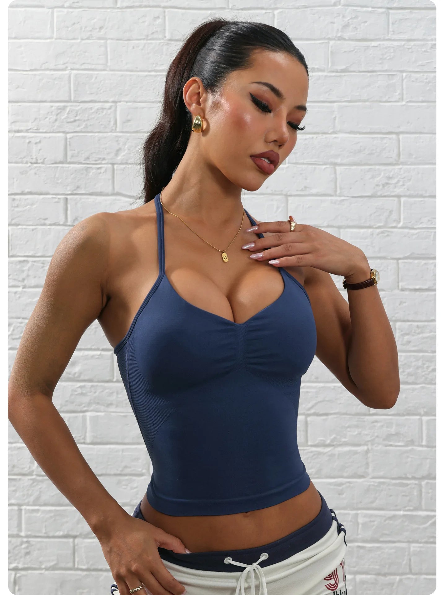 Women's Sexy Sports Bra - Open Back Design, Breathable Stretchy Fabric for Yoga - Elegant Solid Color All-Season Activewear