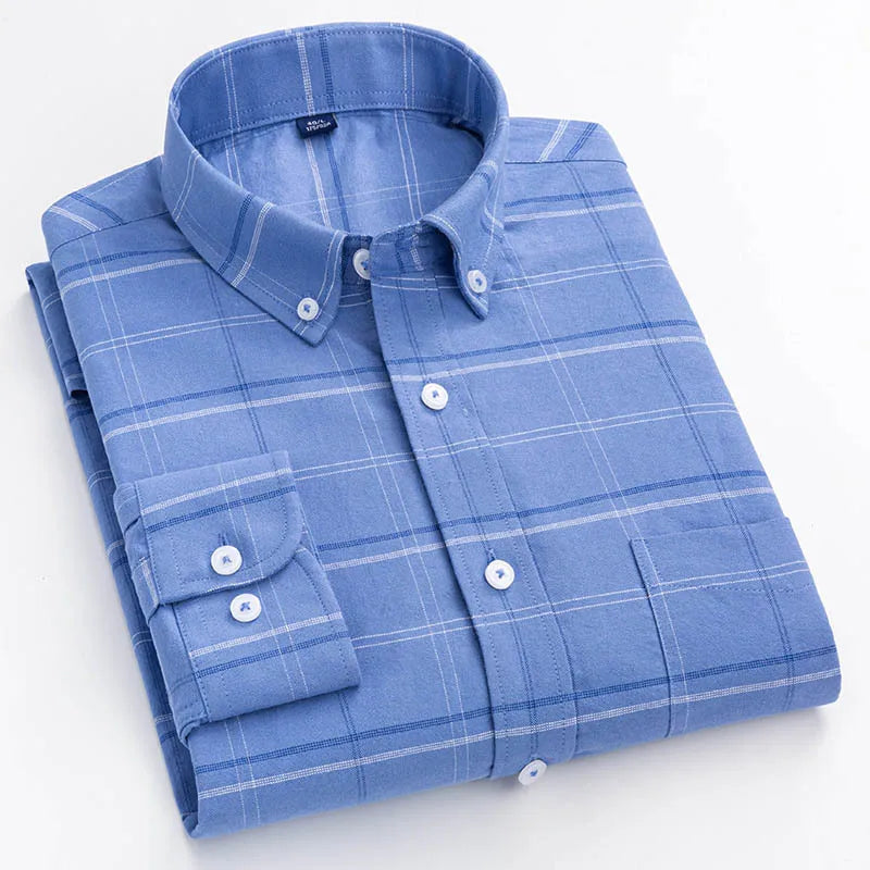 Vertical Striped Oxford Cotton Shirt