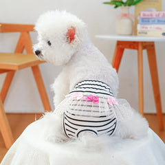 Striped Cotton Puppy Panties Set