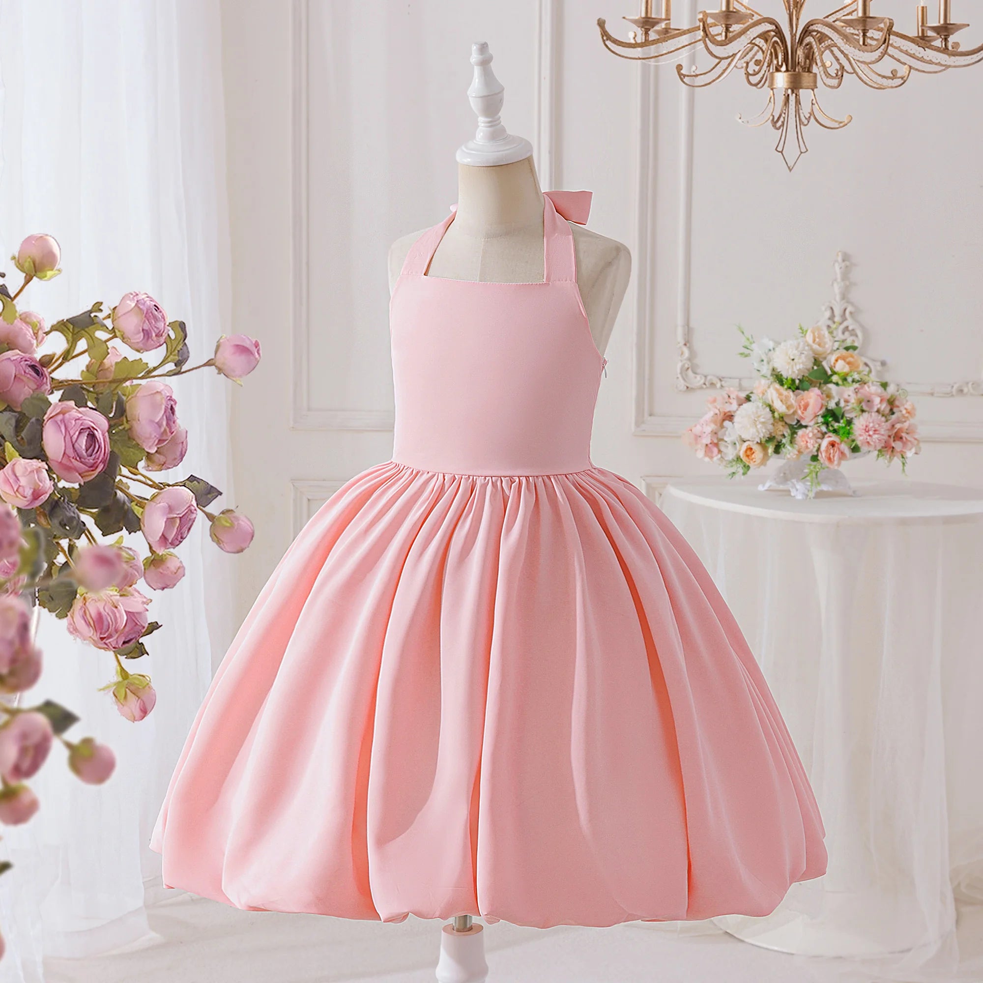 Elegant Bridesmaid Princess Girls Dress