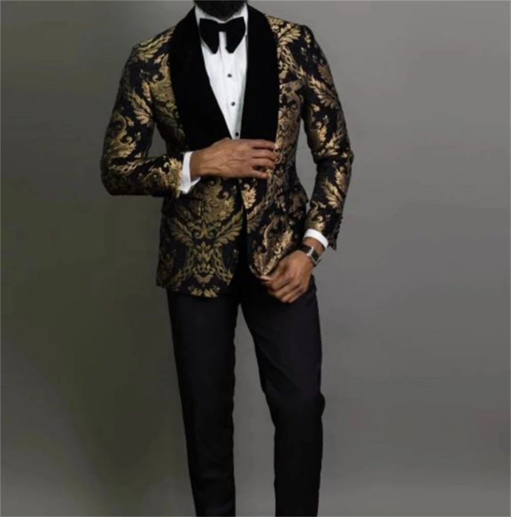 Navy Floral Boys Formal Suit