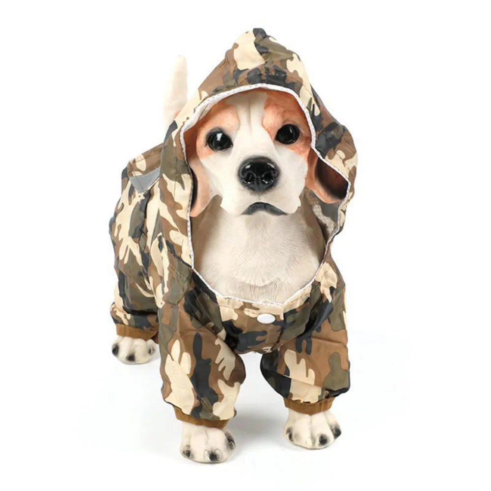 Casual Waterproof Puppy Rain Jumpsuit