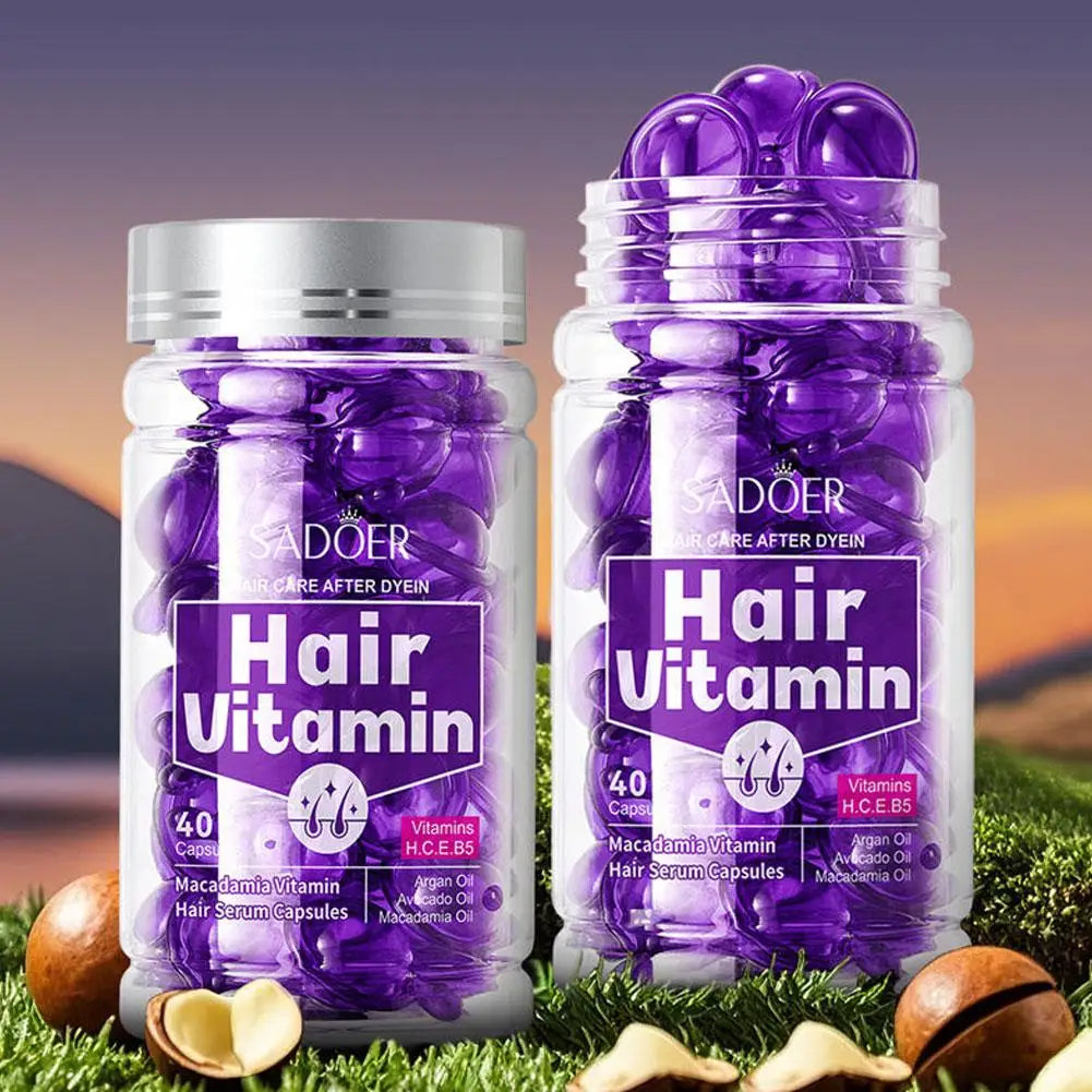 Hair Care Essence Capsules Bee-Infused For Women & Men Hair Care Oil Smooth Repair Damaged Hair Treatment Serum,Vitamin A,E,H,B5