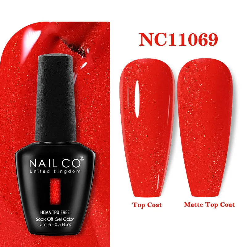 NAILCO 333 Colors Gel Nail Polish Semi Permanent Varnishes Nails Art Design Hybrid Soak Off Top Base Coat UV Gel Manicure 15ml