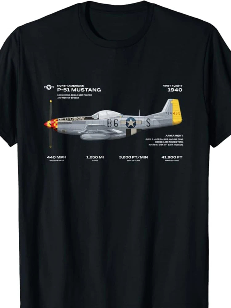 P51 Mustang Graphic Cotton Tee