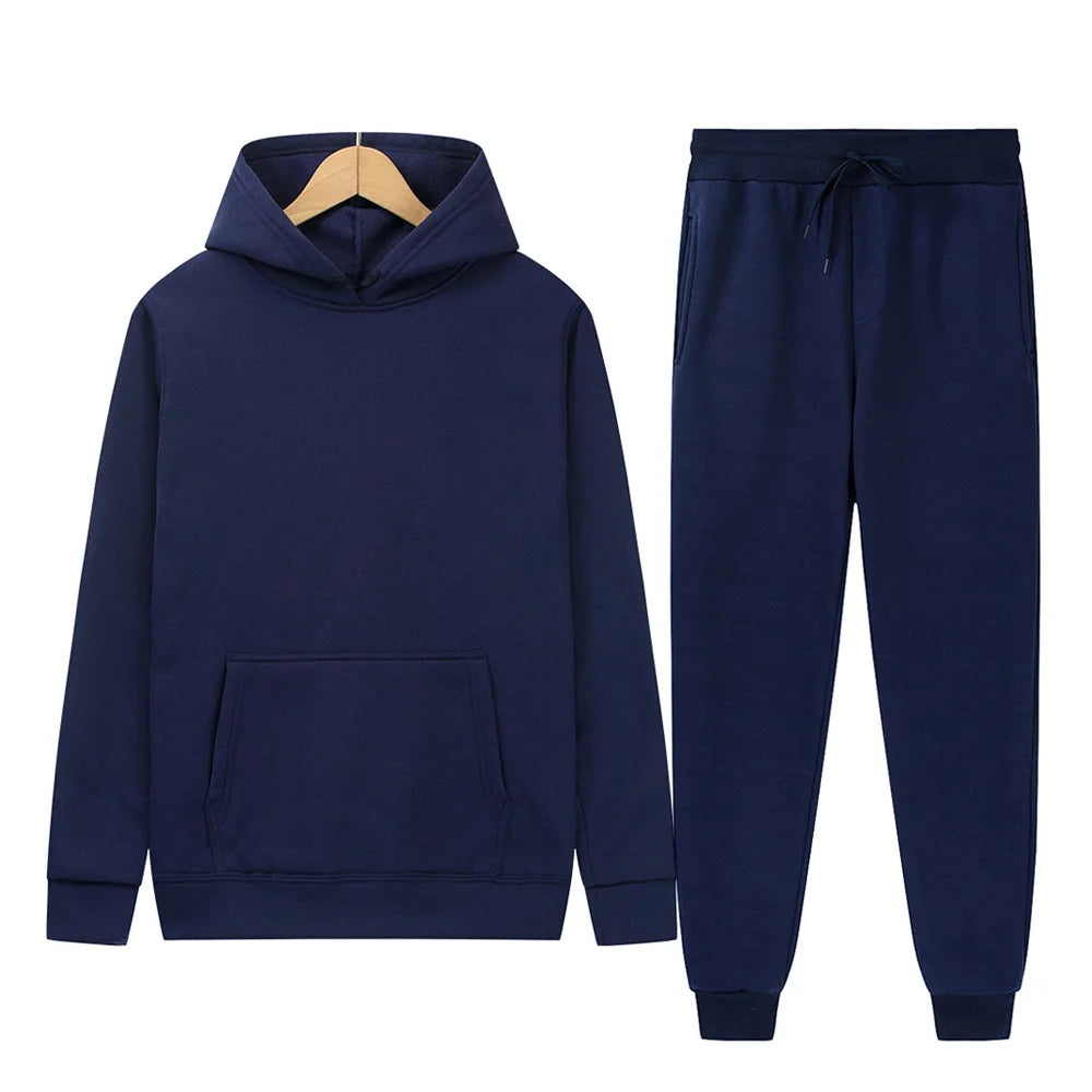 Men's Women 2Pcs Sets Fleece Sweatshirt Hoodies Pants Korda Inspired Tribute Male Sportswear Tracksuits Unisex Ensemble Homme