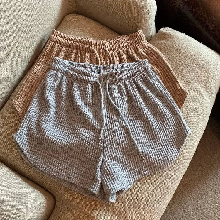 High Waist Drawstring Sweat Shorts