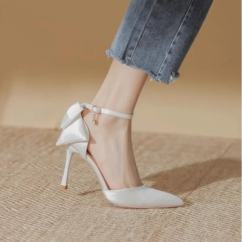 Pearl Strap Wedding High Heels