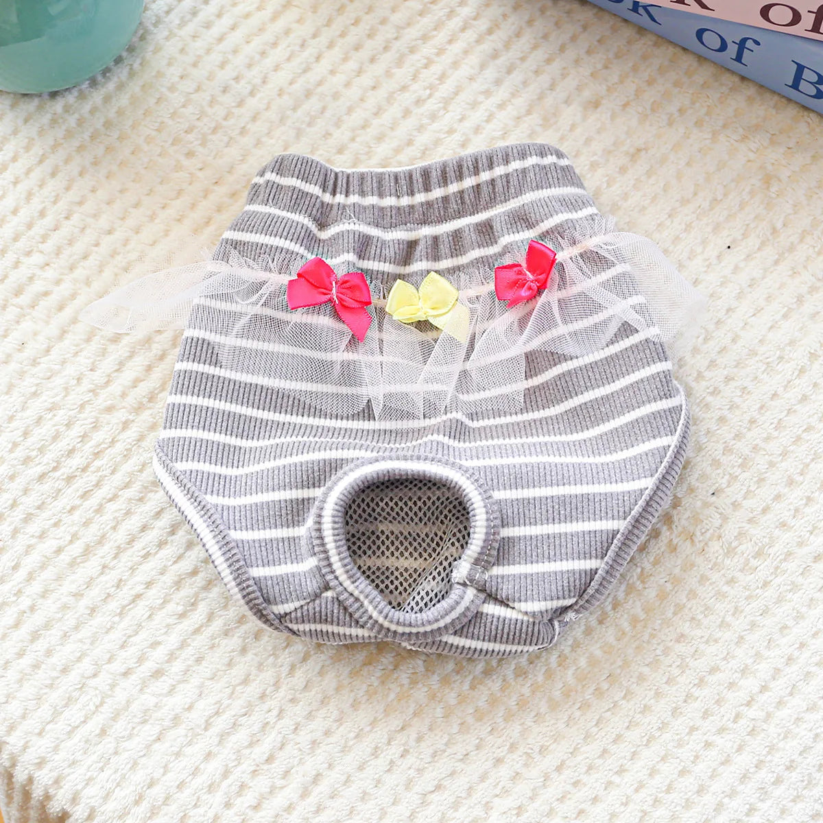 Striped Cotton Puppy Panties Set