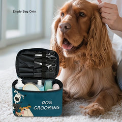 Zipper Pet Grooming Storage Bag, Portable Waterproof Dog Cat Accessory Box for Home Travel, Multifunctional Organizer for Pet Gr