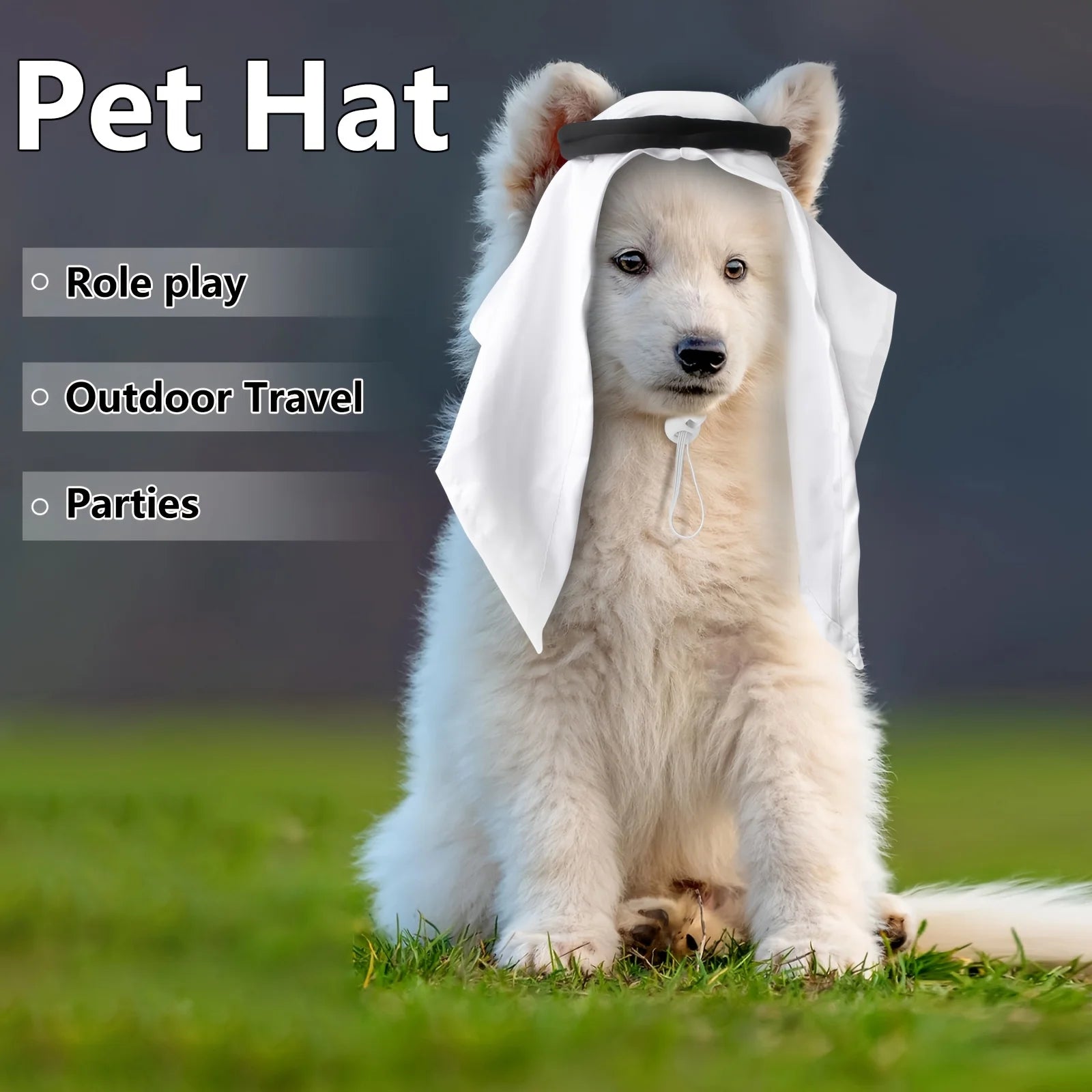 Pet Headscarf Fun Costume for Party Role Play Gathering Photo Cute Hat Pet Accessories for Small Cats Dogs Decoration Cat Hat