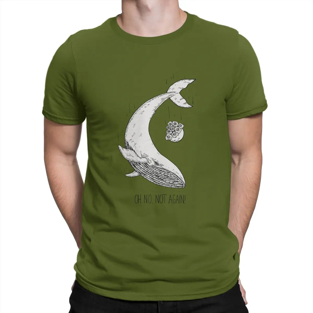 Men T-Shirt Not Again Vintage 100% Cotton Tee Shirt Short Sleeve The Hitchhikers Guide To The Galaxy Film T Shirts Round Collar