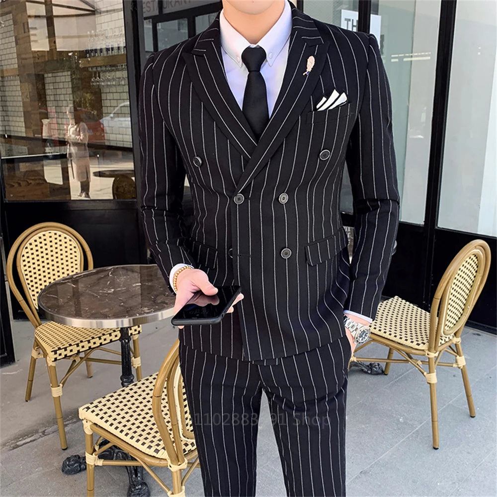 Modern Double Breasted Business Suit