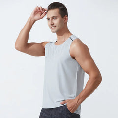 Men's Fitness Tank Top Summer Gym Clothing Bodybuilding Muscle Vest Sleeveless Shirt O Neck Breathable Quick Dry Workout Tops