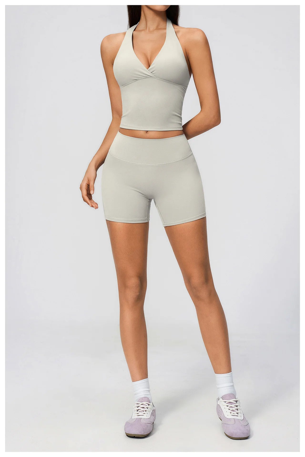 Yoga Outfit Set Fitness Two-Piece Set With No Embarrassing Lines Butt-Lifting Running Shorts Leggings Yoga Suit Athletic Wear