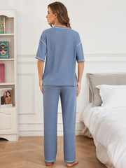 Solid Knit Two Piece Pajama