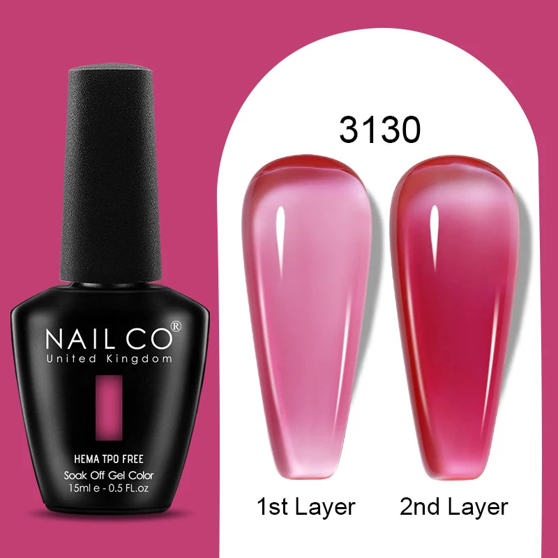 NAILCO 15ml Colorful Jelly Gel Nail Polish Gorgeous Color HEMA TPO FREE Soak Off UV LED Semi Permanent Long Wear Gel Varnish