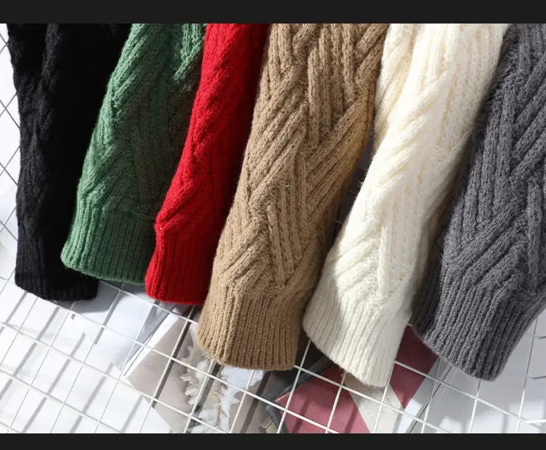 New Winter Men Fleece Warm Turtlenecks Sweaters Man Loose Casual Knitted Pullovers High Quality Male Pullovers Thicker Clothing