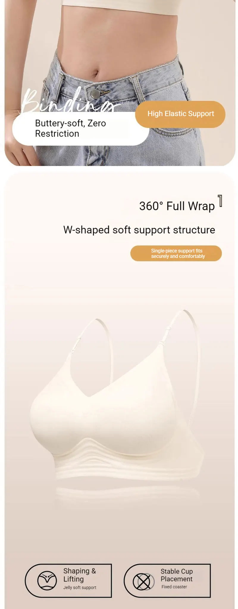High Elastic Sports Bra 3 Ways Wearing Cross Back Wireless Padded Brassiere Breathable Invisible Yoga Fitness Workout Lingerie
