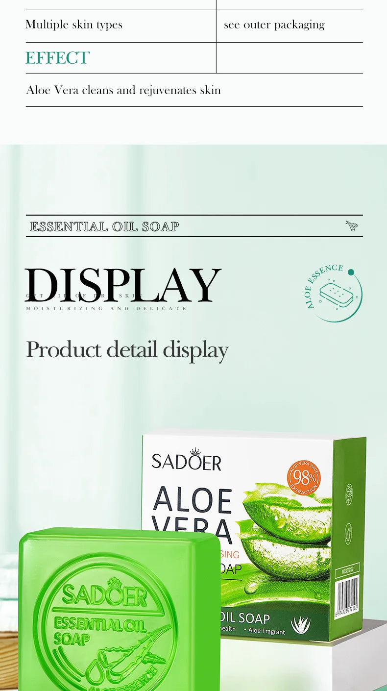 Aloe Vera Smooth Cleansing Natural Soap Cleansing Smooth Handmade Essential Oil Soap100g