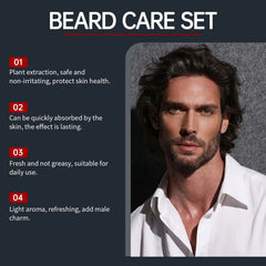 East Moon Men Beard Care Set Deep Cleansing Oil Control Sooth Skin Efficient Moisturize Increase Toughness Moustache Nursing Kit