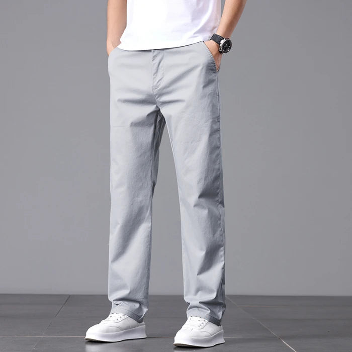 Stretch Cotton Straight Golf Trousers