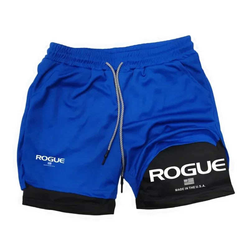 Rogue Gyms Men's Sports Shorts  Four Seasons Sportswear 2-in-1  Double Layer Tight Shorts  Sports Shorts