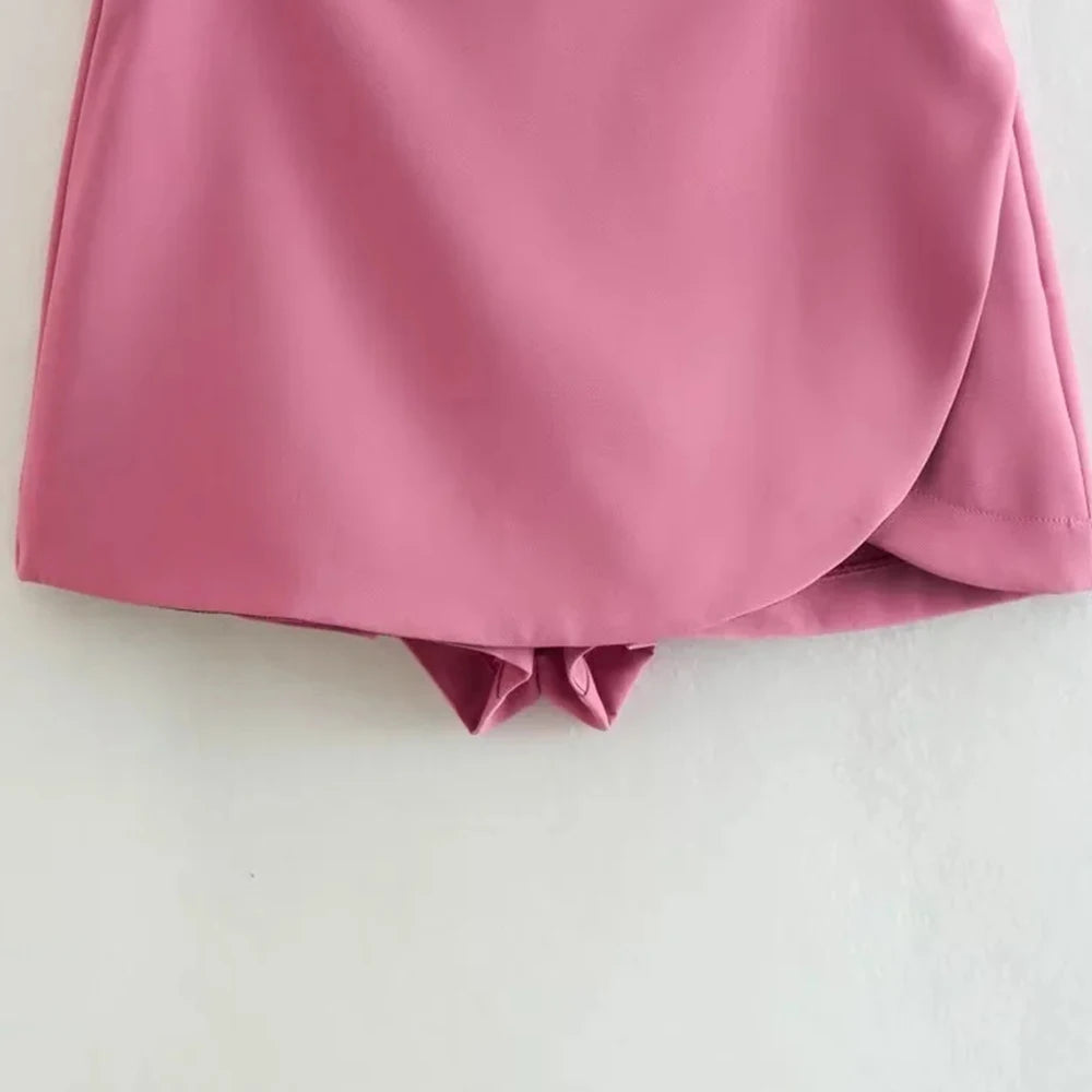 Vintage Pareo Style High Waist Skort