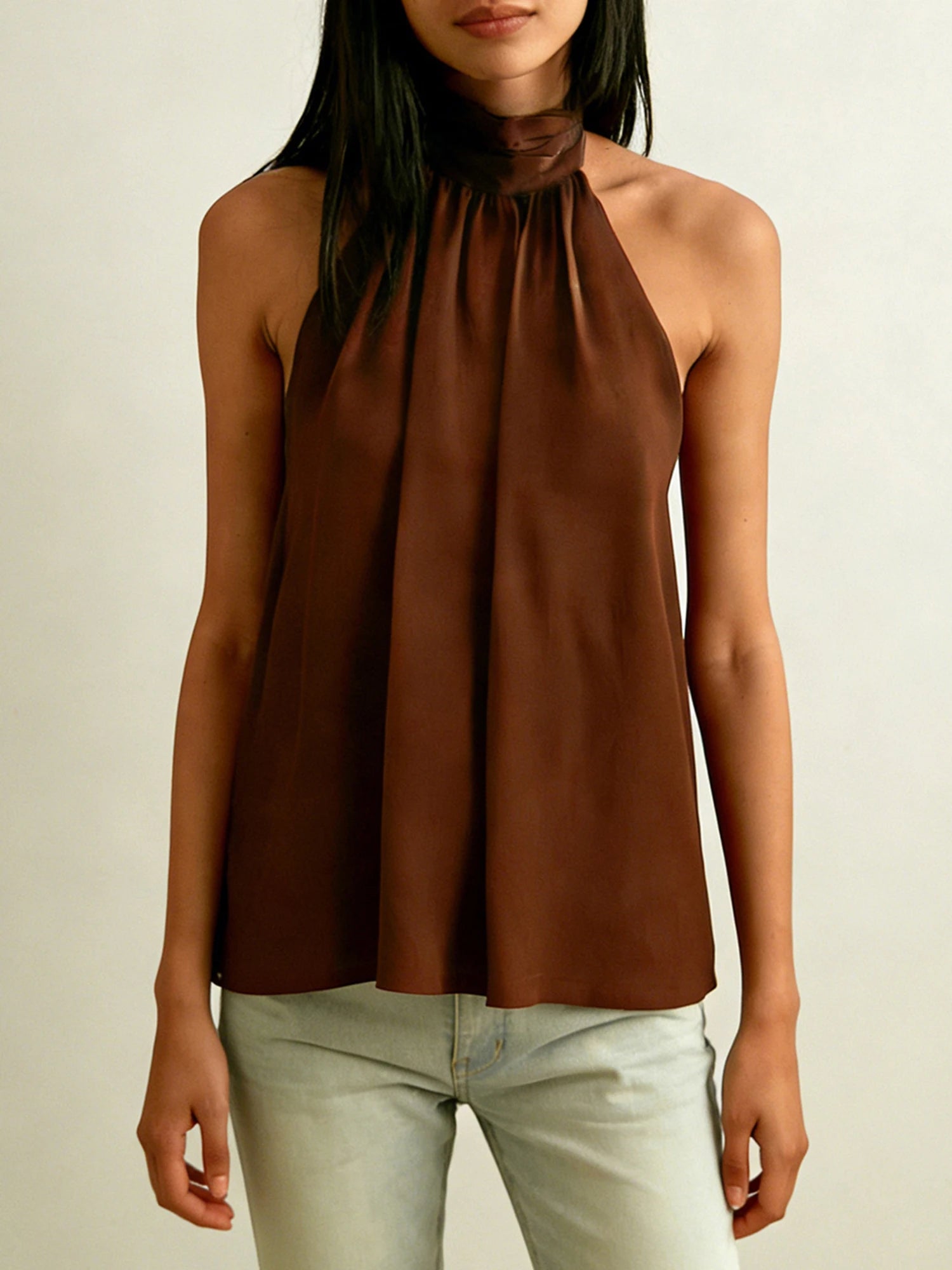 Women's Halter Tops Casual Loose Fit Stylish Solid Color Sleeveless Vest Suitable for Summer