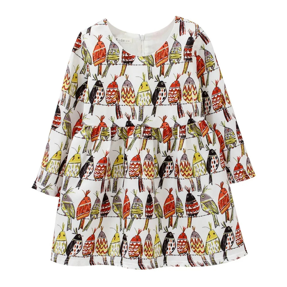Printed Flower Casual Girls Dress