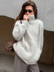 Soft Turtleneck Knit Pullover Sweater