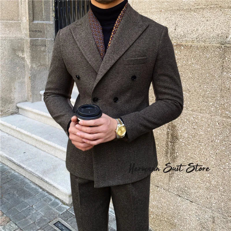 Modern Double Breasted Business Suit