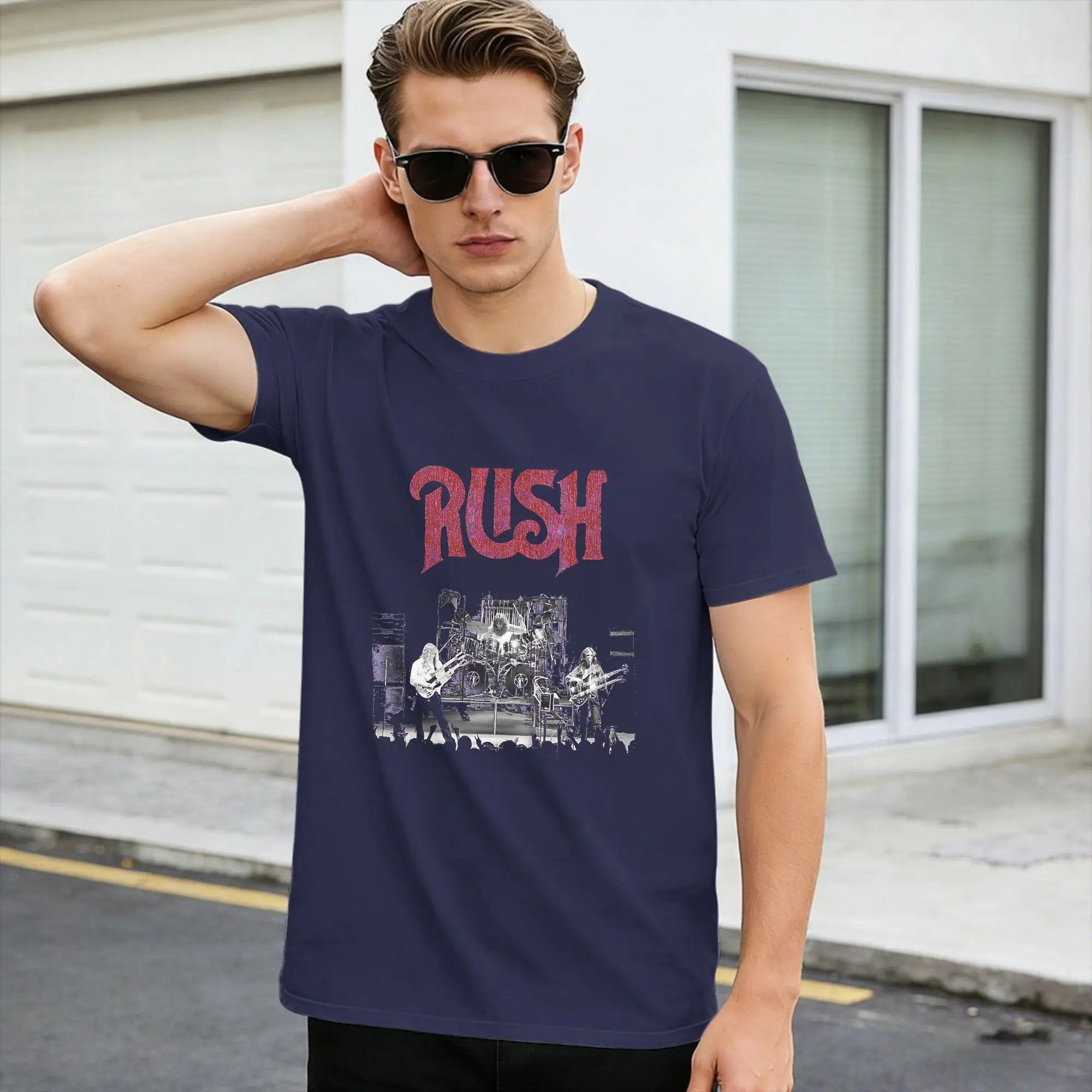 Men T Shirt Rush Band T Shirts Trendy Cool  Summer Tees Awesome Pure Cotton Clothing Birthday Gift,