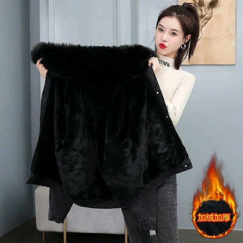 Coats Jean Jackets Women 2025 Winter Denim Jacket Designer Very Warm Latest Fashion High Quality Woman Coat Overcoat Cowgirl