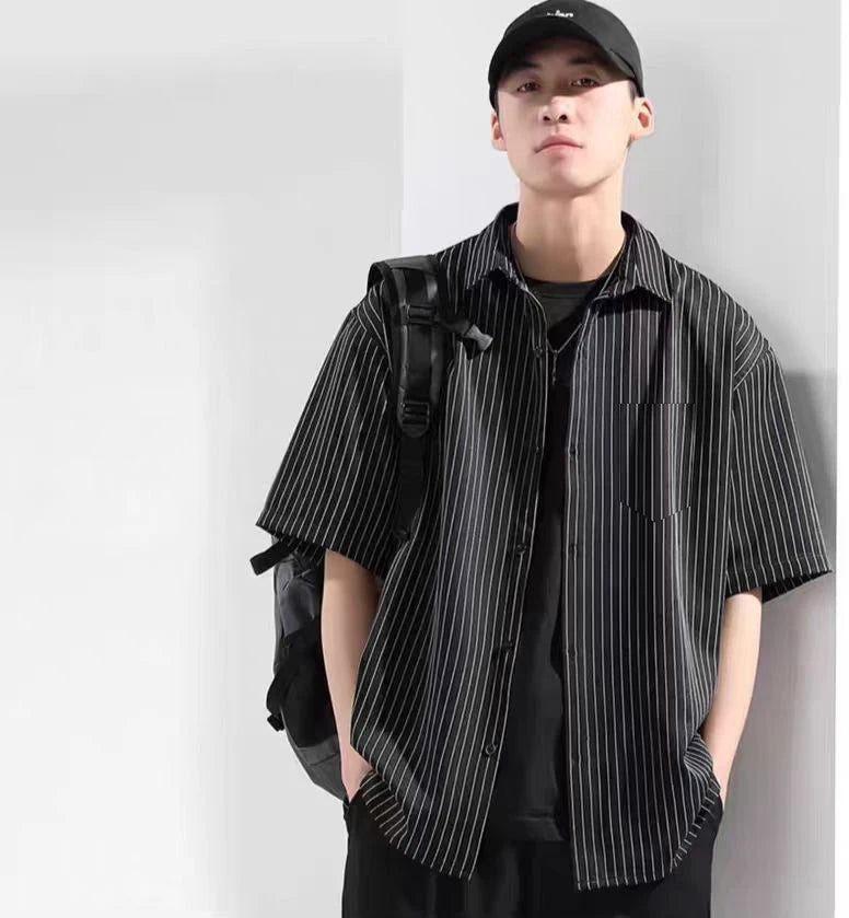 Classic Striped Summer Shirt Men