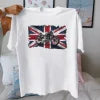 Café Racer Motorcycle Flag Graphic Cotton T-Shirt