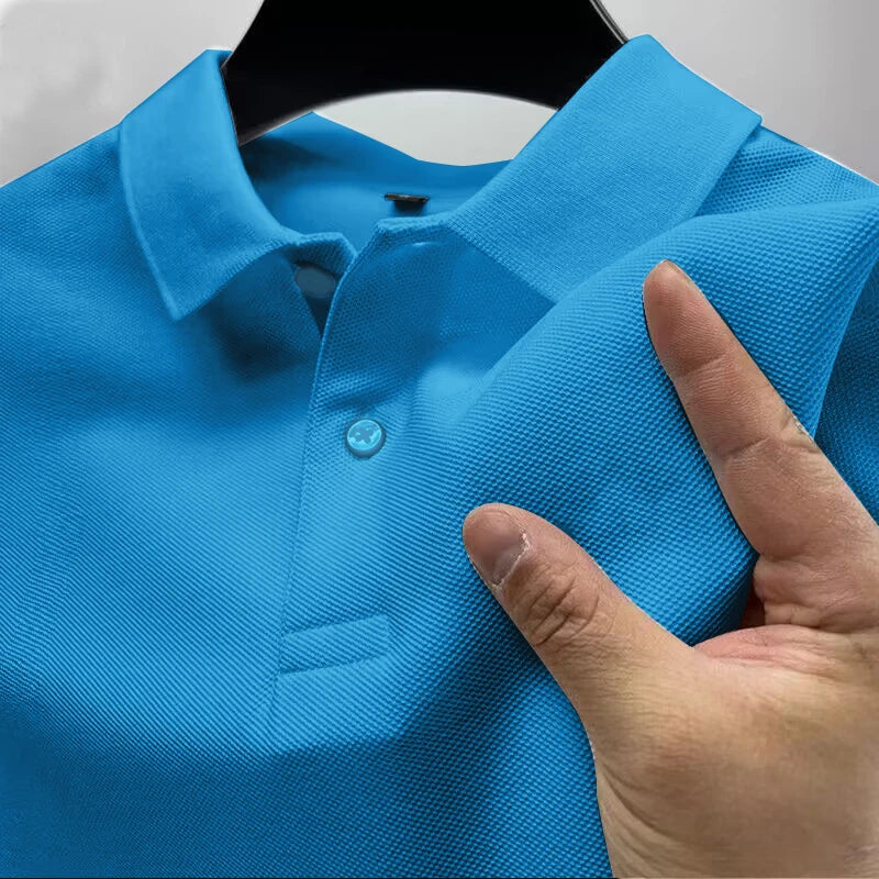 2025 Hot Sale Men's Summer Casual Breathable Comfortable Polo Shirt Men's Solid Color High Quality Short Sleeve T-Shirt ﻿