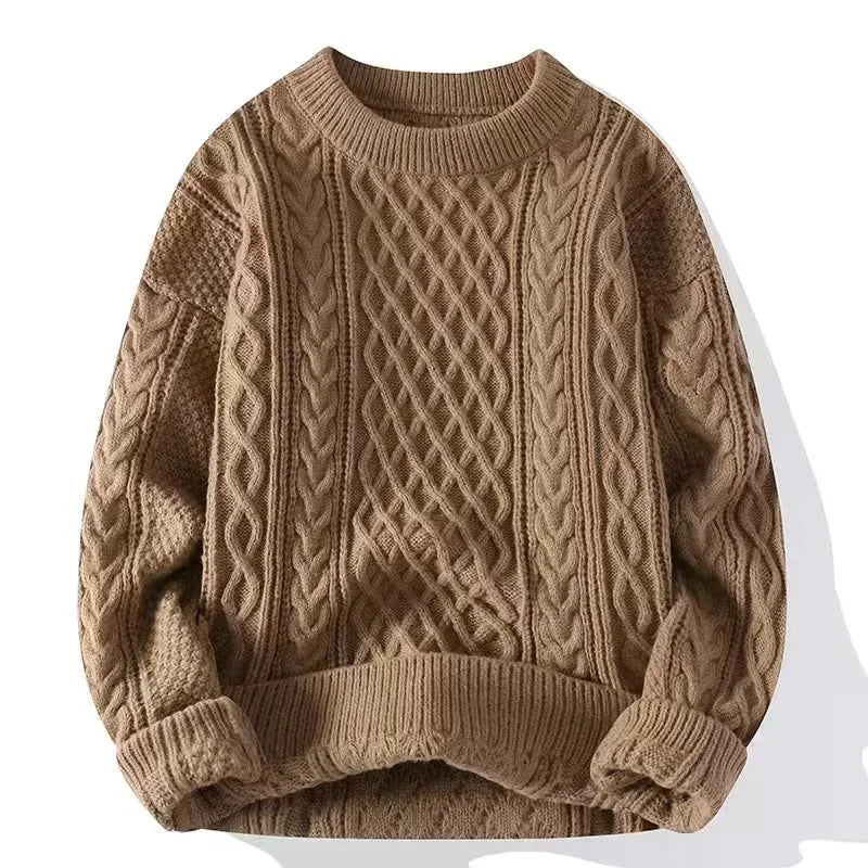 2024 Autumn Winter Men's Sweater Japan Fashion Men Clothing Striped Sweater Men Casual Streetwear Pullover O-Neck Sweaters Men